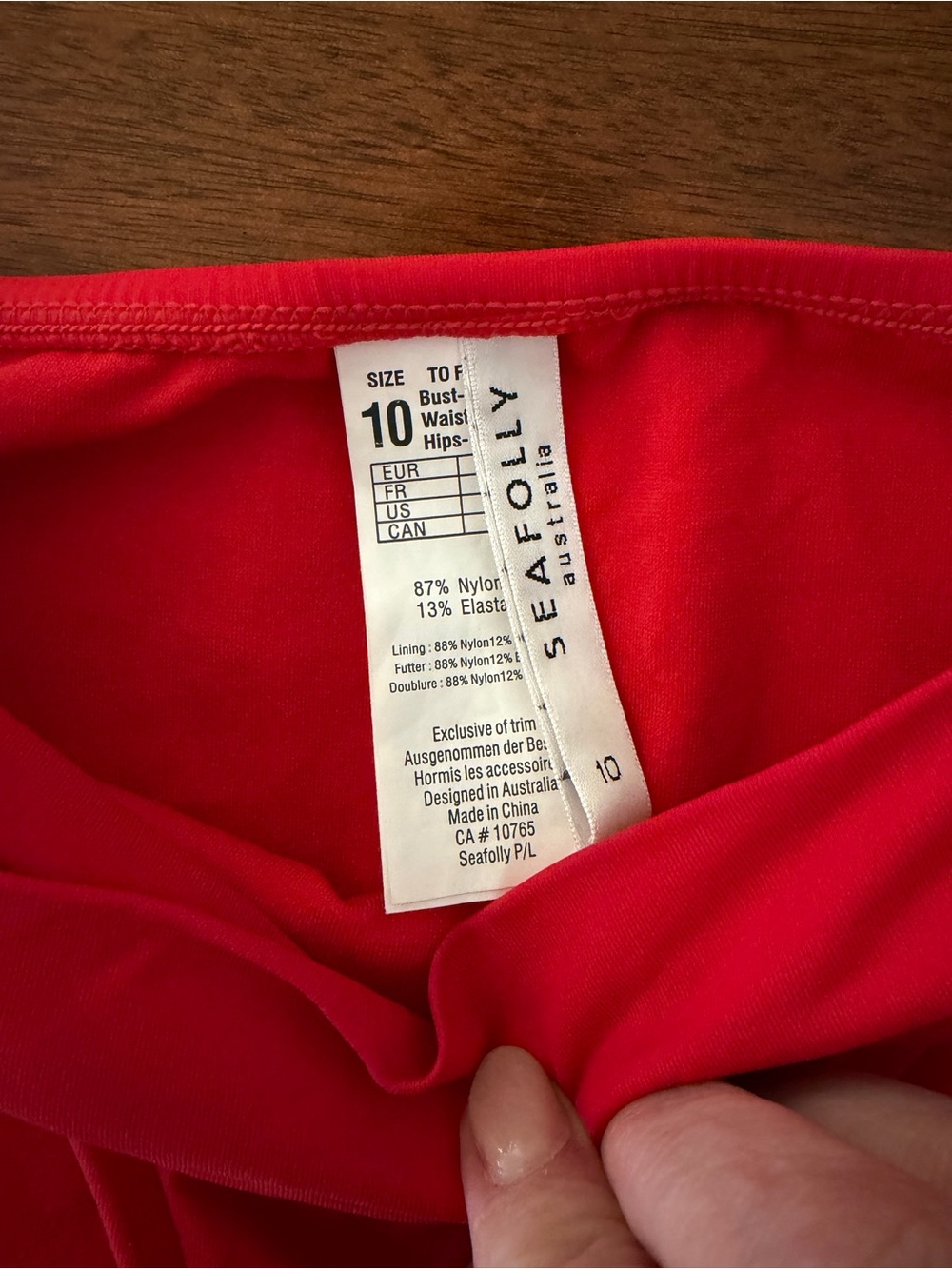 Seafolly Red Twist-Front Bandeau Halter Bikini - Picture 3 of 5